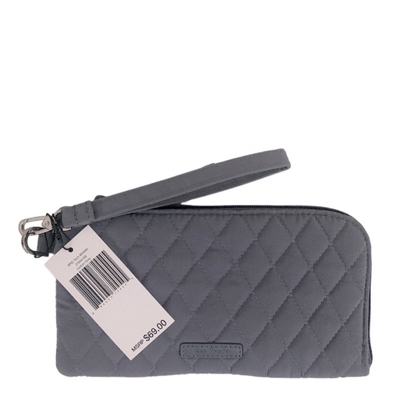 NWT Vera Bradley RFID Tech Wristlet Phone Carrier Holder Wallet Carbon Gray - Picture 1 of 6